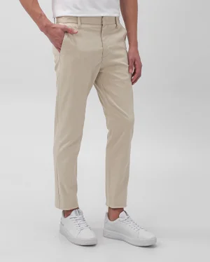 Calça sarja masculina chino slim - Bege Linho | Pool Jeans