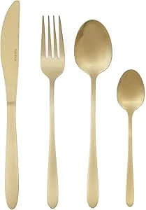 Salter BW11396EU7 Gold Cutlery Set, Chiltern 16 Piece Stainless Steel