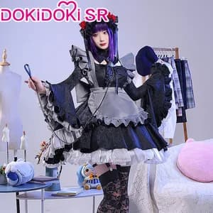 DokiDoki-SR Anime Cosplay Costume Maid Black Dress