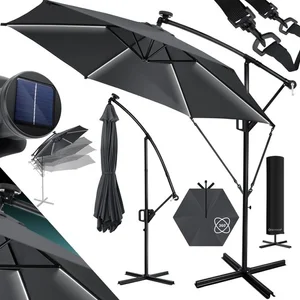 KESSER® Zweefparasol met LED Solar Verlichting en voet 350cm x 350cm