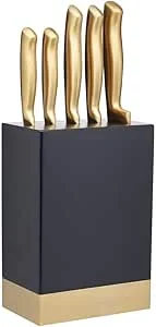 MasterClass Knife Set with Block, 5-Piece, Brass-Coloured Stainless Steel