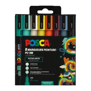 Pochette 8 marqueurs POSCA – Couleurs Retro