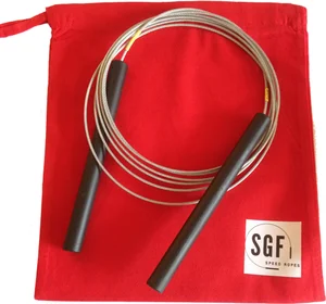Classic SGF Speed Rope - Black / 2mm Cable in Clear