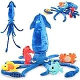 Karister 5Pcs Giant Squid Stuffed Animal 41.3" with Small Marine