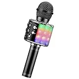 ShinePick Microphone Karaoke sans Fil, Micro Karaoké Bluetooth Portable