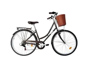 Bicicleta Adulto Com Cesto Amsterdam Roda 28'' 6V Preta