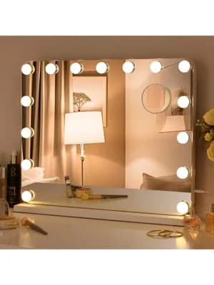 Espelho de maquiagem Hollywood 58x46 cm com iluminação, 15LED, 3 cores