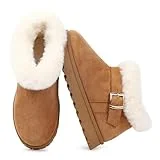 Goldnut Winter Mini Boots for Women: Brown Faux Fur Lining Ankle Snow