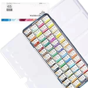 Conjunto de pinturas aquarelas de grau de artista Phoenix, meia panela, 48
