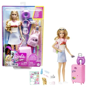 Barbie Doll and Accessories, 'Malibu' Travel Set with Puppy & Working