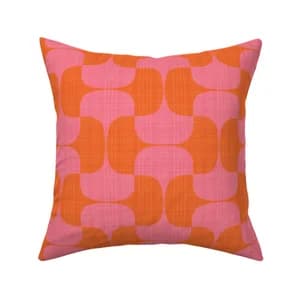 tac bold pink-orange Throw Pillow | Spoonflower