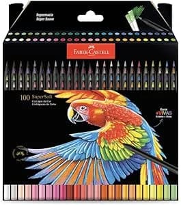 Faber-Castell Lápis De Cor Supersoft com 100 Cores - Ecolápis super mácio