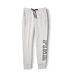 Victoria's Secret Women's Pink Logo Fleece Jogger Sweatpants, Grey, M
