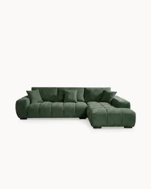 Sofá chaise longue CALIFORNIA - Verde Escuro / Direita